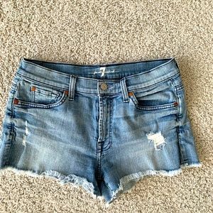 Distressed 7 For All Mankind cut off Jean shorts